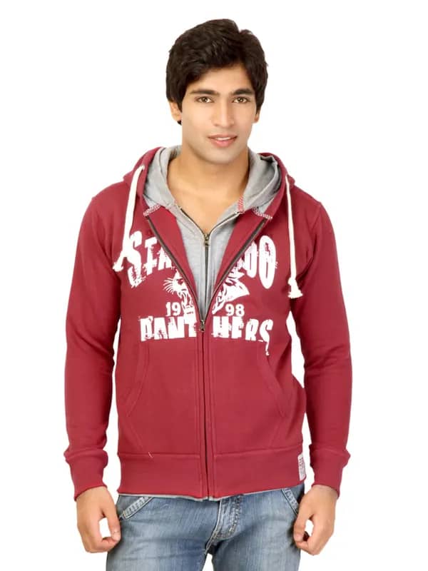 Status Quo Men Printed Red Jackets