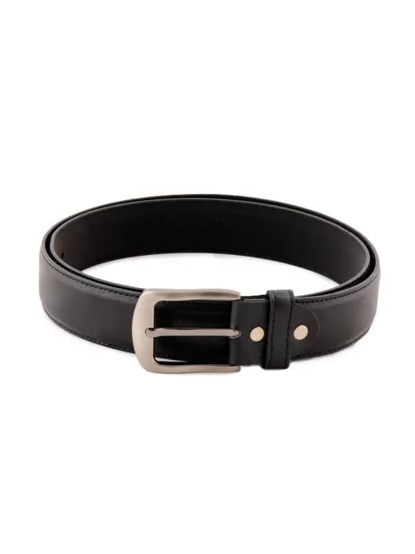 New Hide Men Solid Black Belts