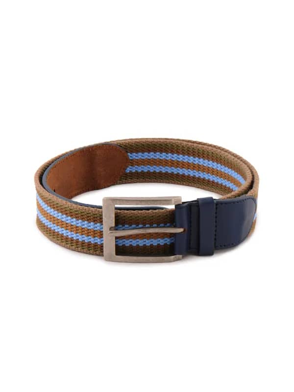 New Hide Men Stripes Blue Belts