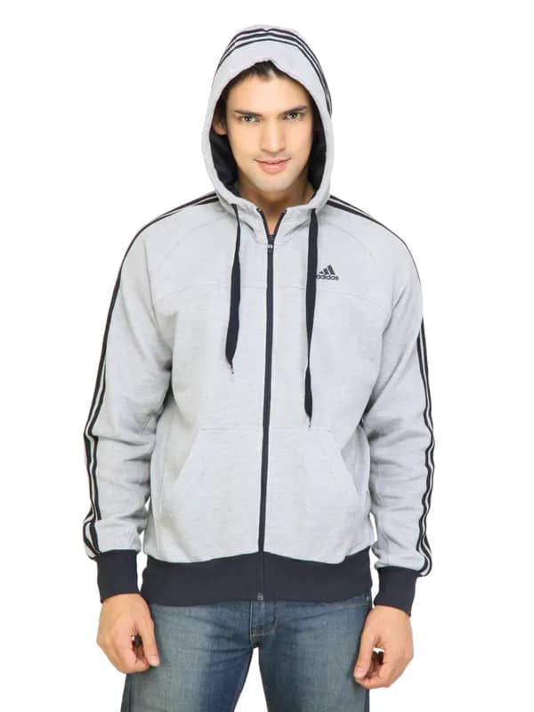 ADIDAS Men Solid Grey Jackets