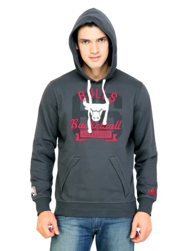 ADIDAS Men Printed Grey Sweatshirts