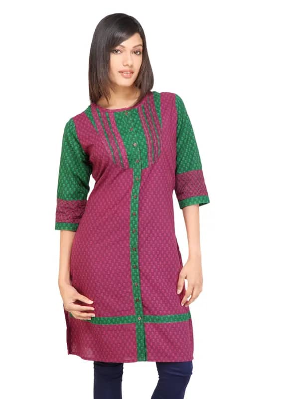 Mother Earth Women Printed Pink Kurtas