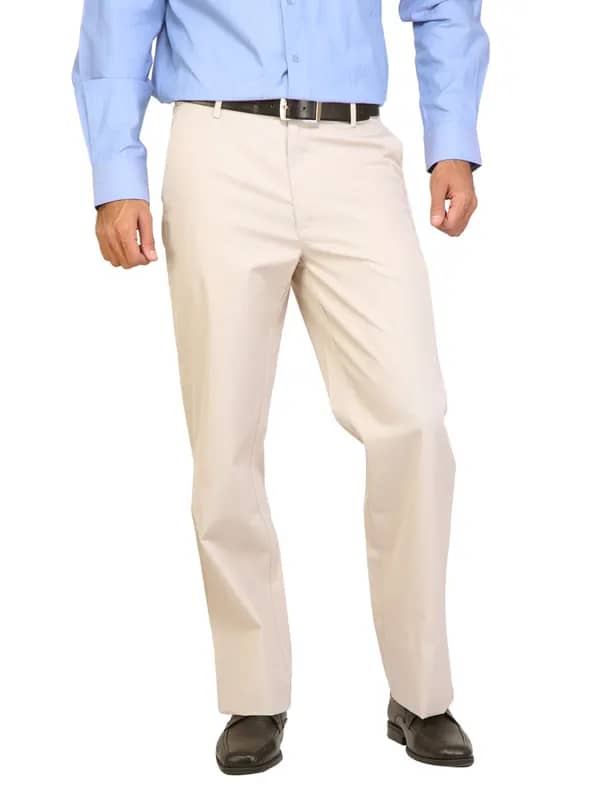 Arrow Men Solid Cream Trousers