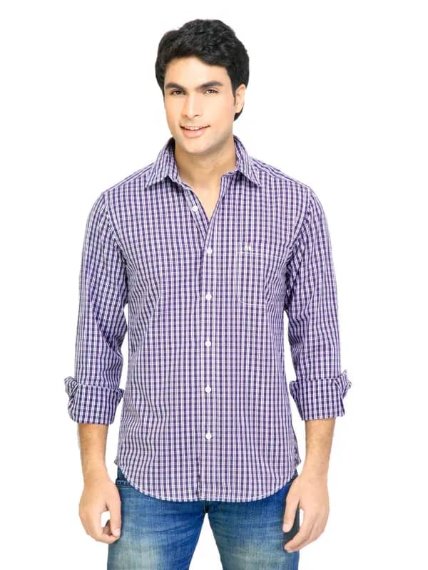 Arrow Sport Men Check Purple Shirts