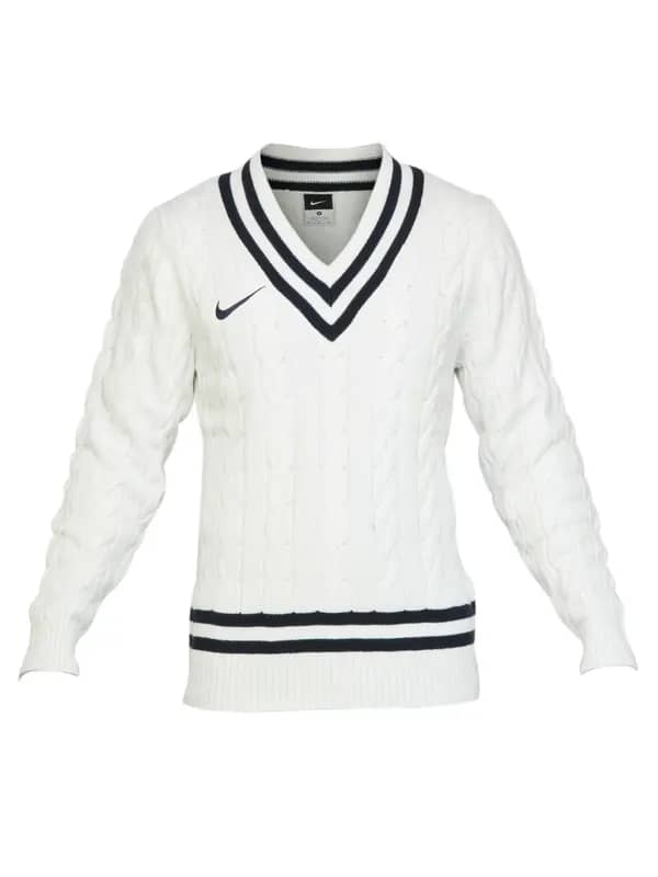 Nike Men Solid White Sweaters