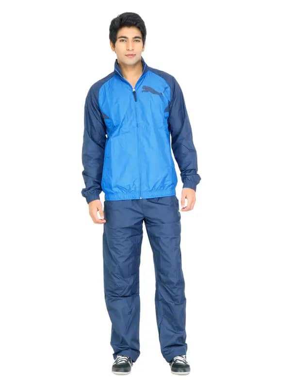 Puma Men Graphic Logo Blue Tracksuits