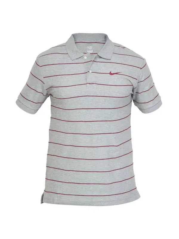Nike Men Sptcasl Grey Polo T-Shirts