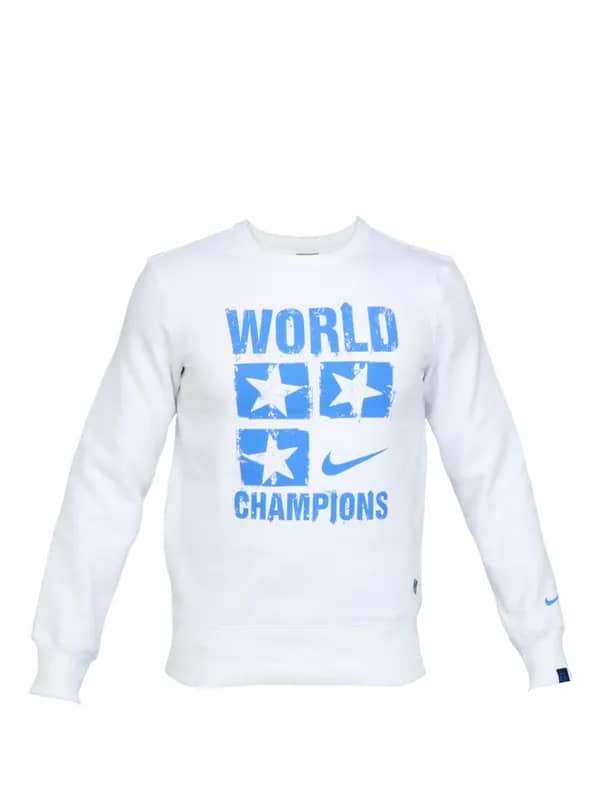 Nike Men AS EM BE True Cricket Crew White Sweatshirts