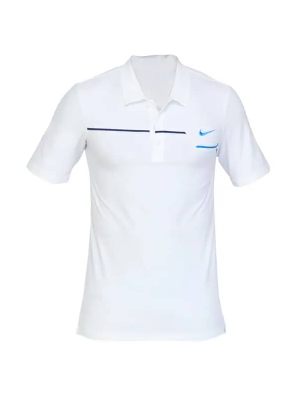 Nike Men AS Challenger UV Zigzag White Polo Tshirts