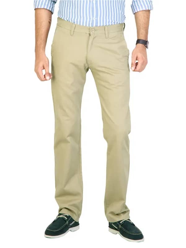 Highlander Men Classic Chinos Khaki Trousers