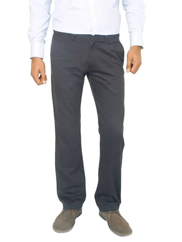 Highlander Men Classic Chinos Black Trousers