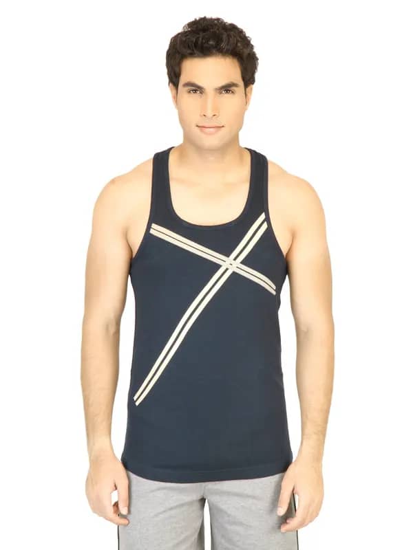 Facit Men Fitness Ves Navy Blue Innerwear Vests