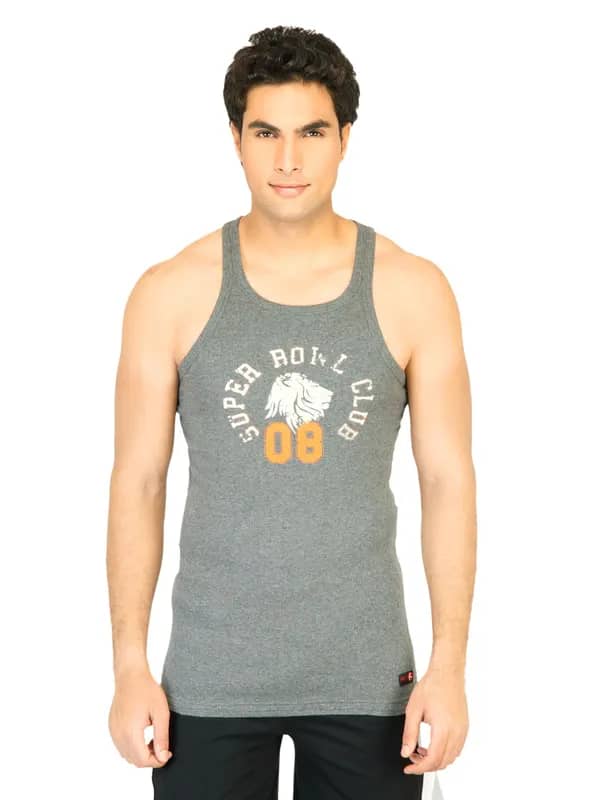 Facit Men Sportz Charcoal Innerwear Vest