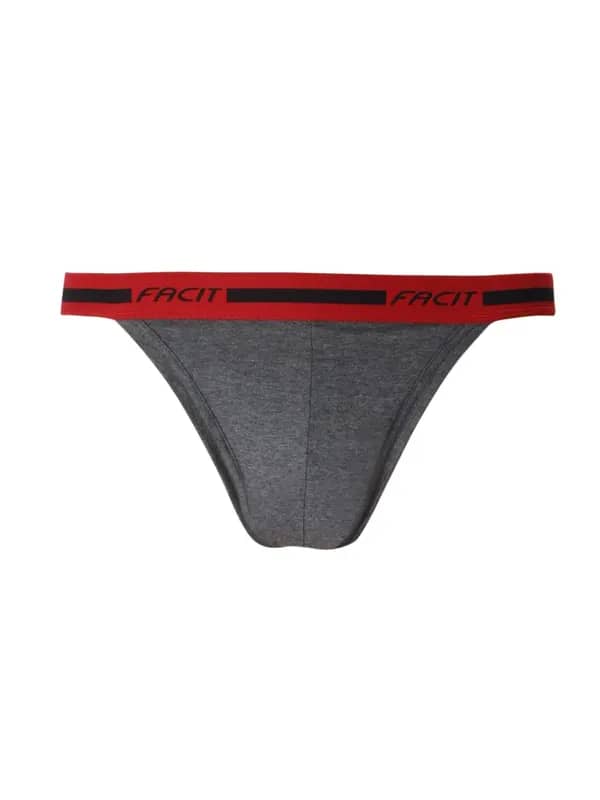 Facit Men String BK Charcoal Briefs