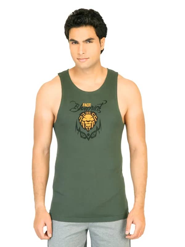 Facit Men Bicep Tee Olive Innerwear Vest