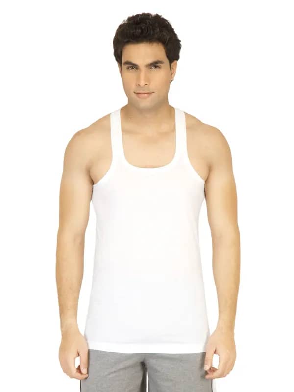 Facit Men Basic White Innerwear Vest