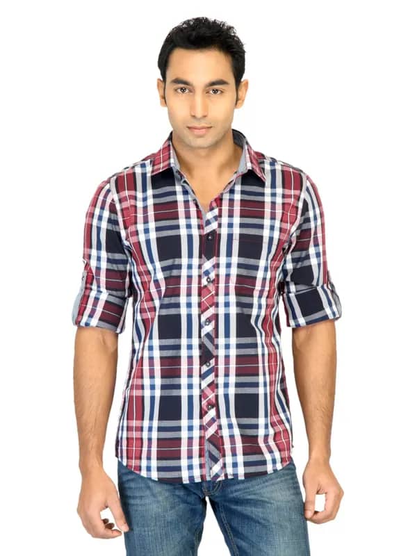 Turtle Check Men Black Shirt