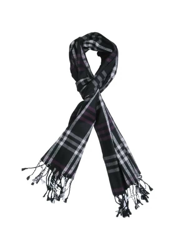 Turtle Check Men Black Scarf