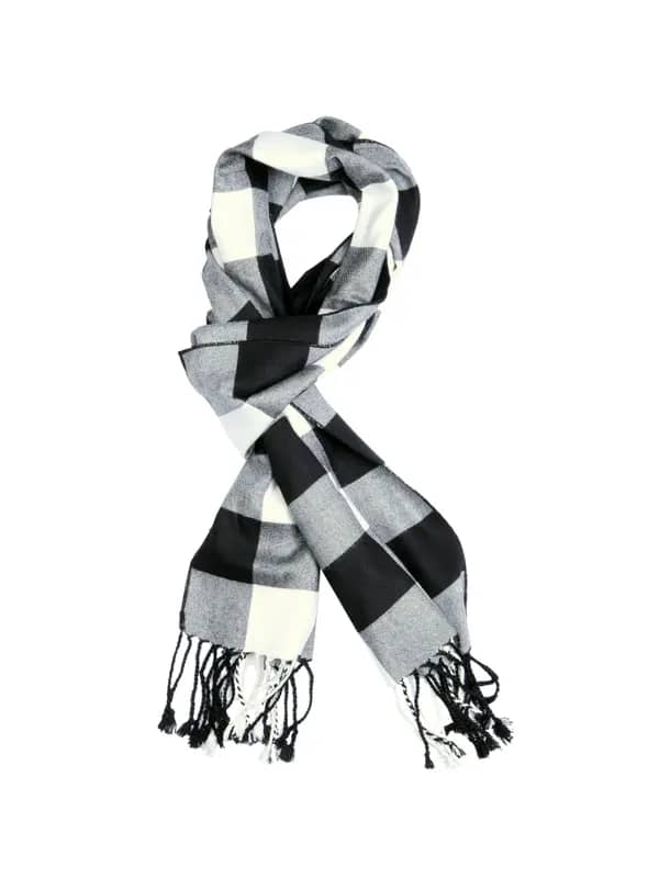 Turtle Check Men White Scarf