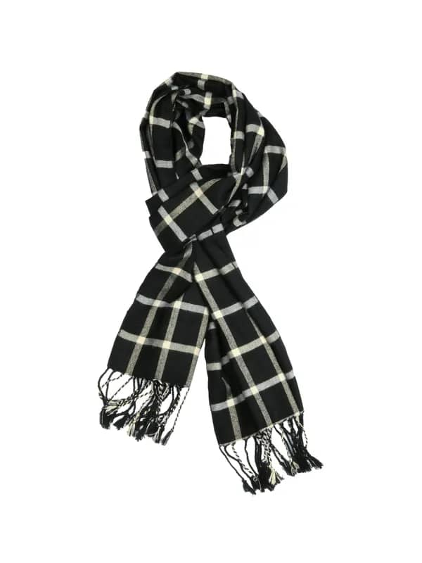 Turtle Check Men Black Scarf