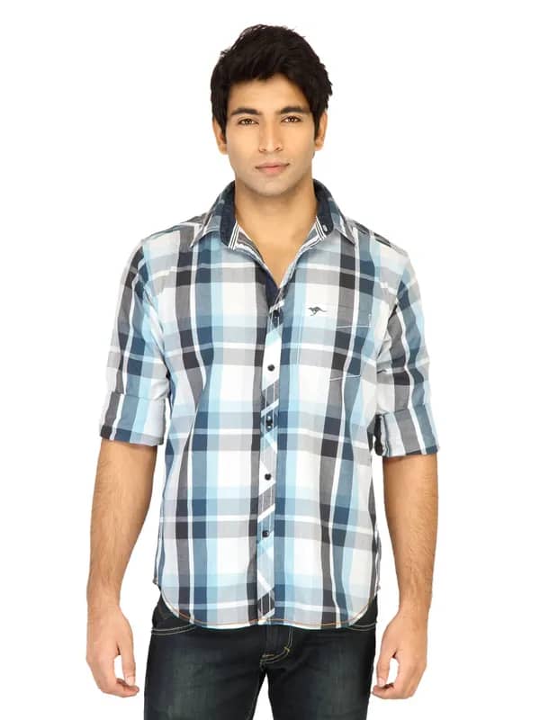 Highlander Men Check Grey Shirt