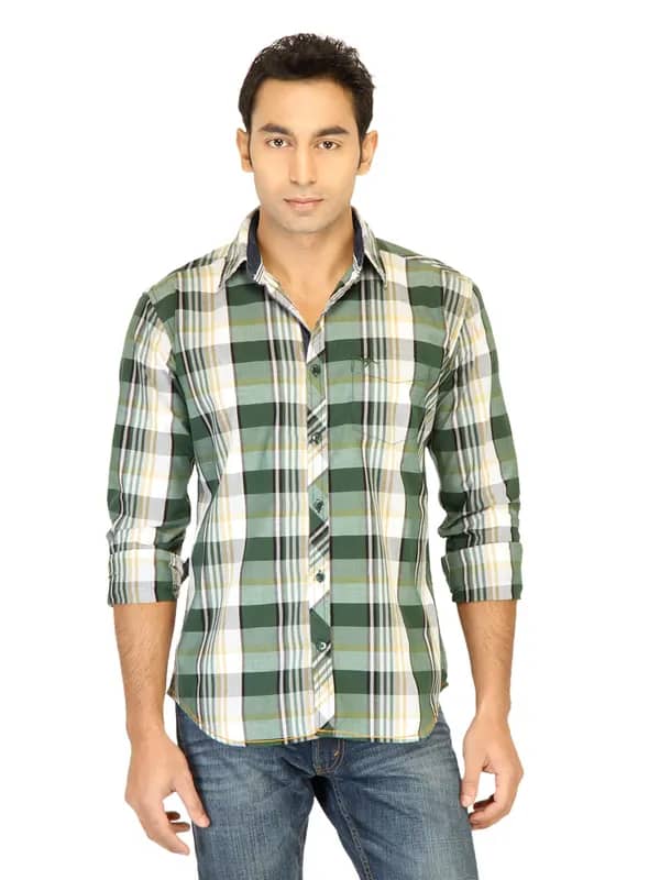 Highlander Men Check Green Shirt