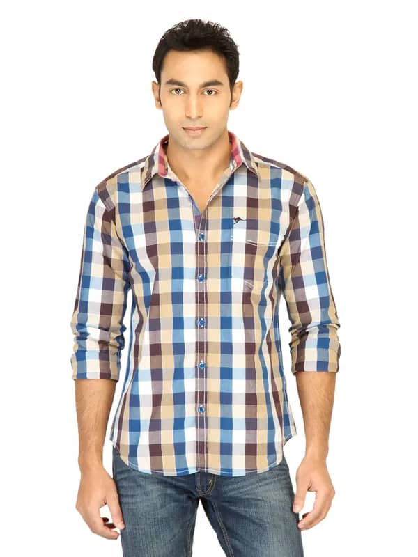 Highlander Men Check Blue Shirt