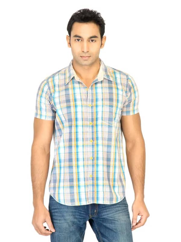 Highlander Men Check Blue Shirt
