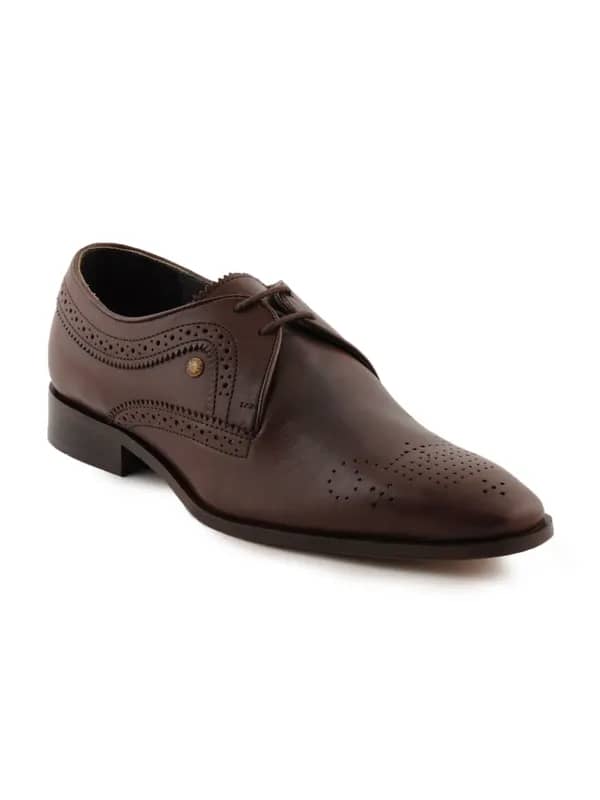 Enroute Men Leather Brown Formal Shoes