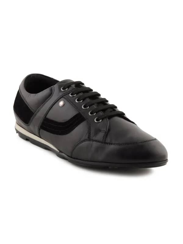 Enroute Men Leather Black Casual Shoes