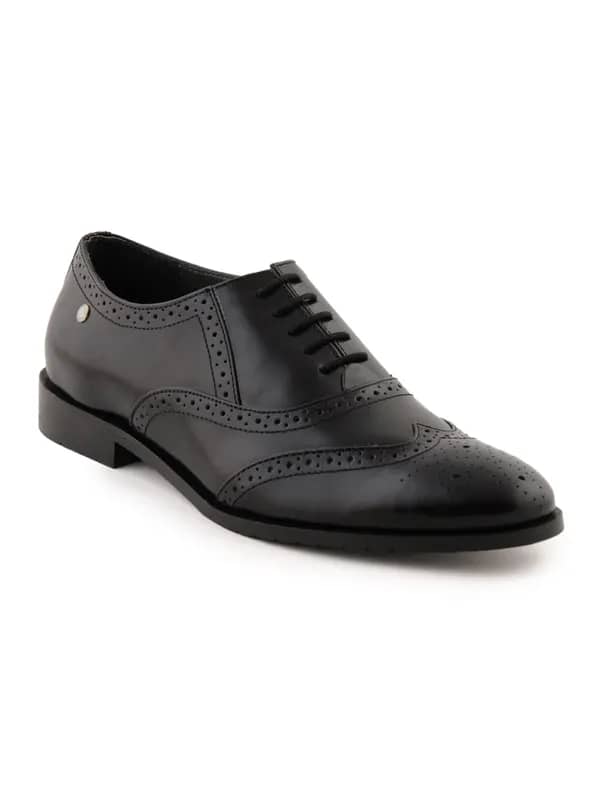 Enroute Men Leather Black Formal Shoes