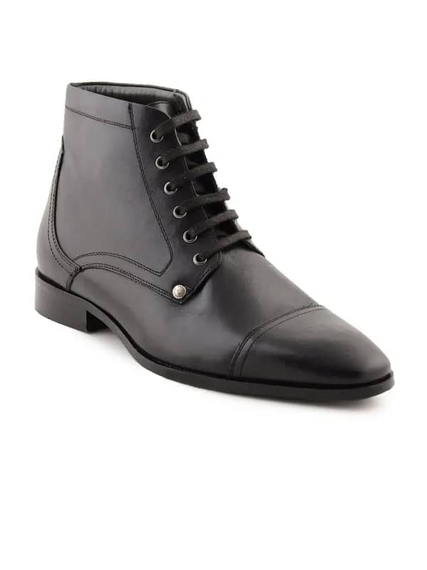 Enroute Men Leather Black Formal Shoes