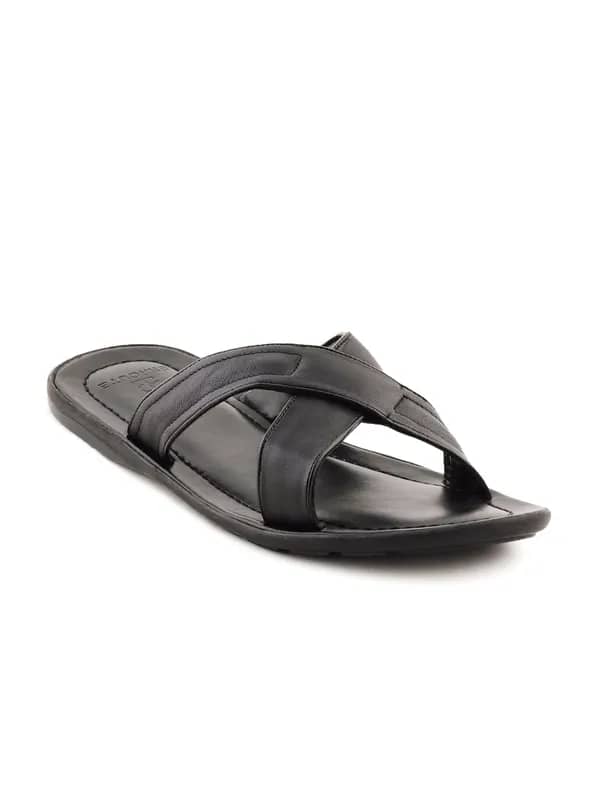 Enroute Men Leather Black Sandals