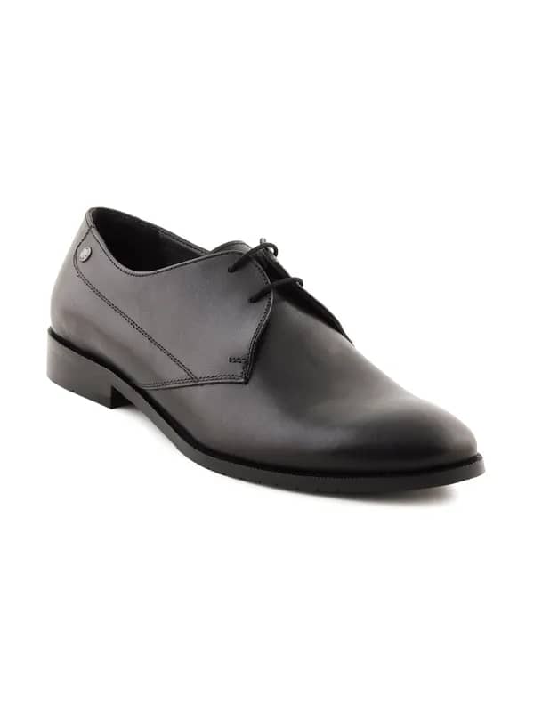 Enroute Men Leather Black Formal Shoes