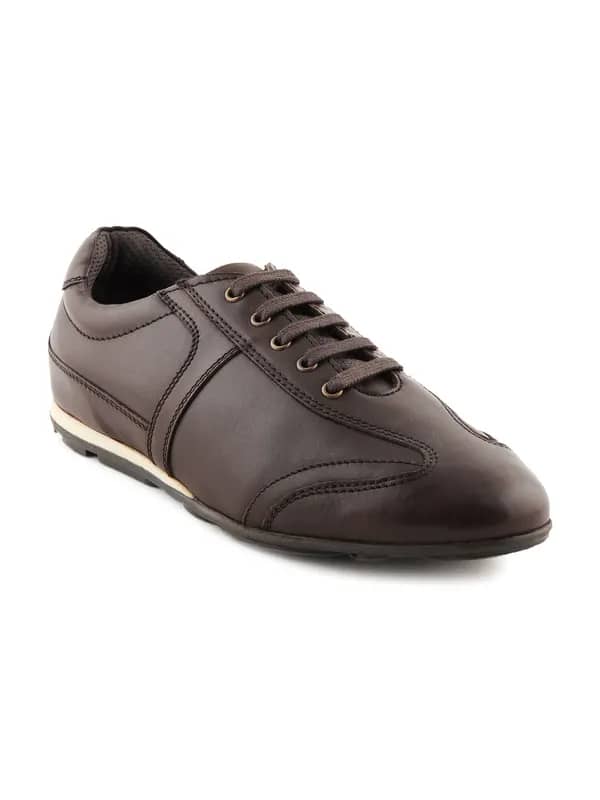 Enroute Men Leather Brown Casual Shoes
