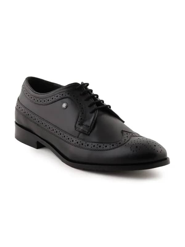 Enroute Men Leather Black Formal Shoes