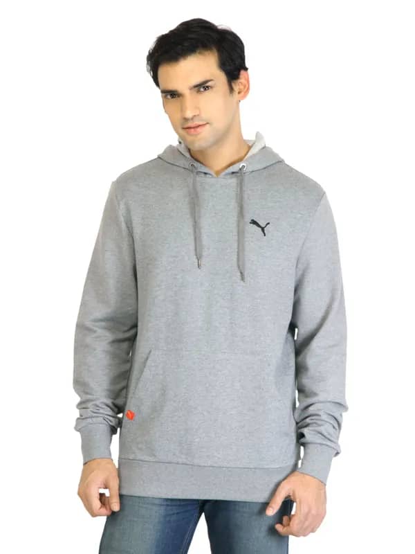 Puma Men Ess Hooded Grey Sweatshirt