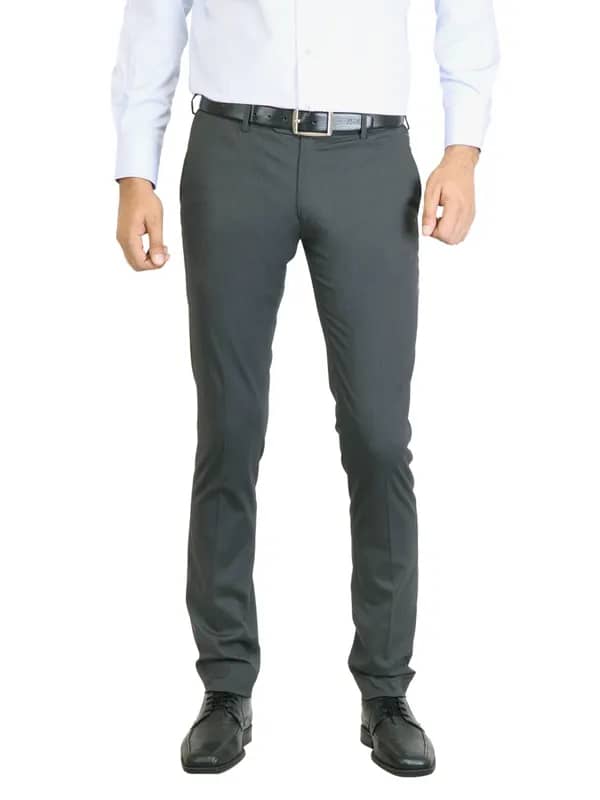 Peter England Men Solid Grey Trouser