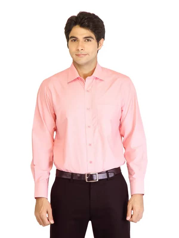 Peter England Men Stripes Red Shirt