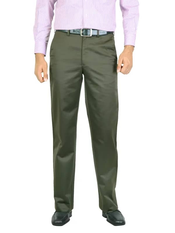 Peter England Men Solid Olive Trouser