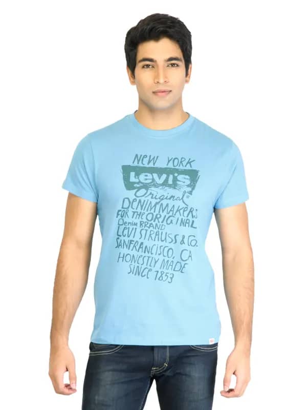 Levi's Men Printed Blue Tshirts