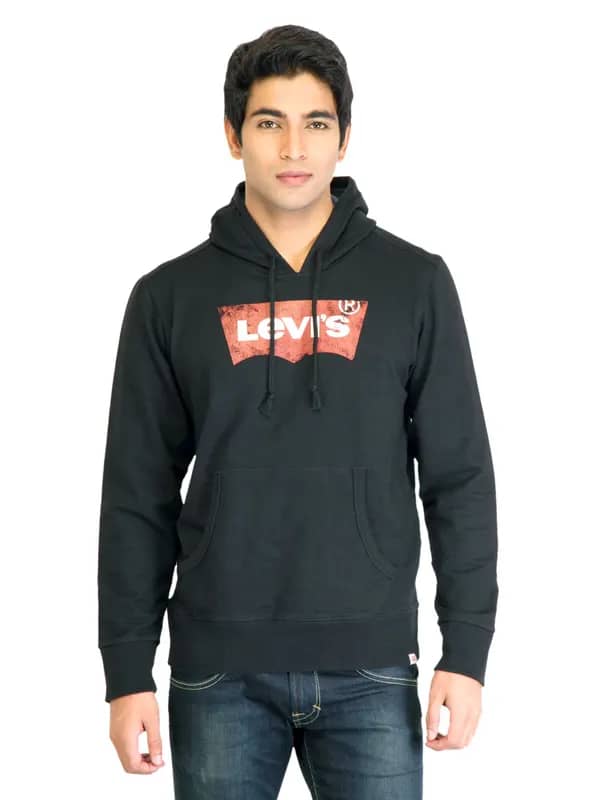 Levis Men Printed Black Sweatshirts