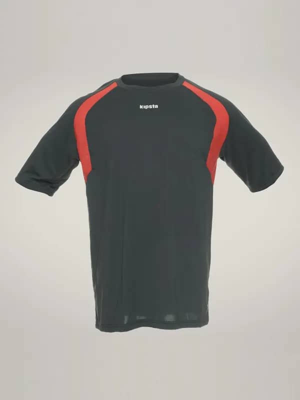 Kipsta Men Loose Fit Round Neck Jersey Black