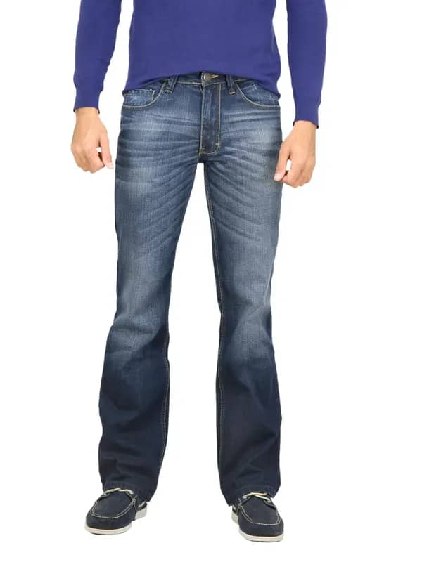 Locomotive Men Washed Blue Jeans