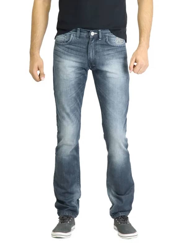 Locomotive Men Washed Blue Jeans