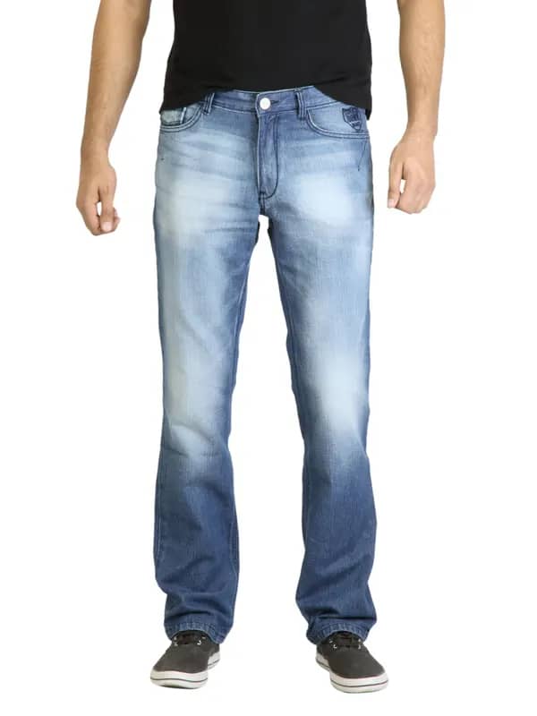Locomotive Men Washed Blue Jeans