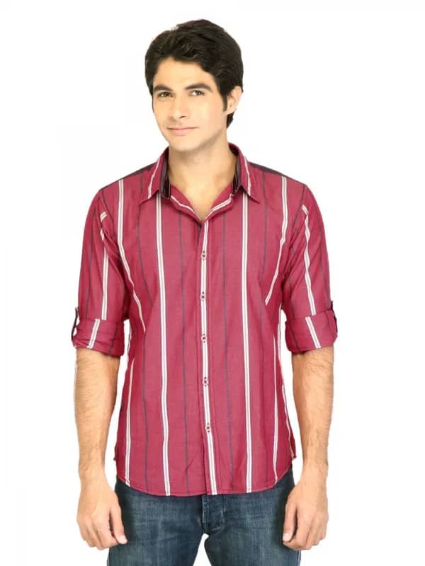 Probase Men Stripes Red Shirt