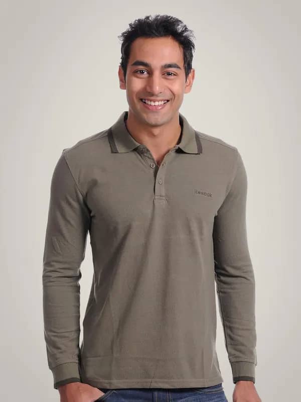 Reebok Men Green Polo T-shirt