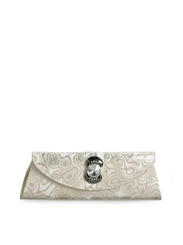 Spice Art Women Crystal Flower Gold Clutch