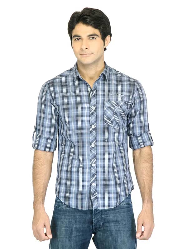 Locomotive Men Check Blue Shirt